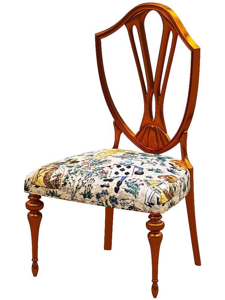 classical Dining set Low-poly 3D model_12