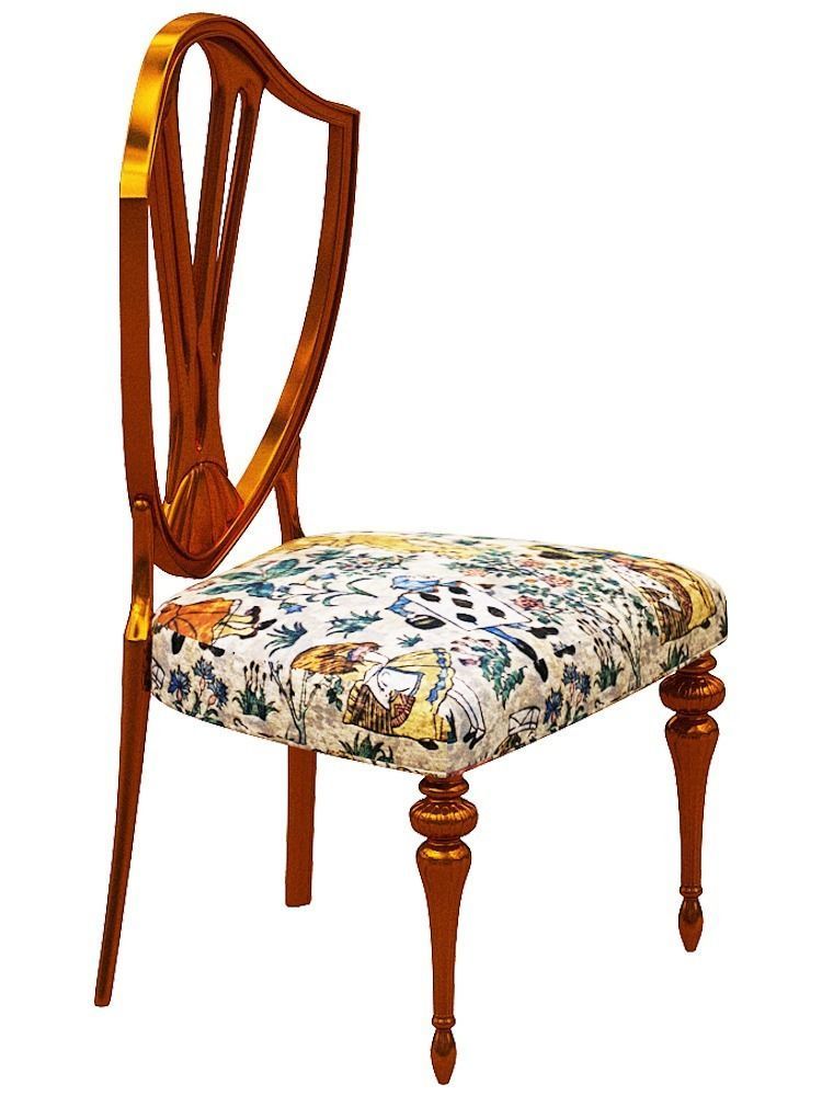 classical Dining set Low-poly 3D model_9