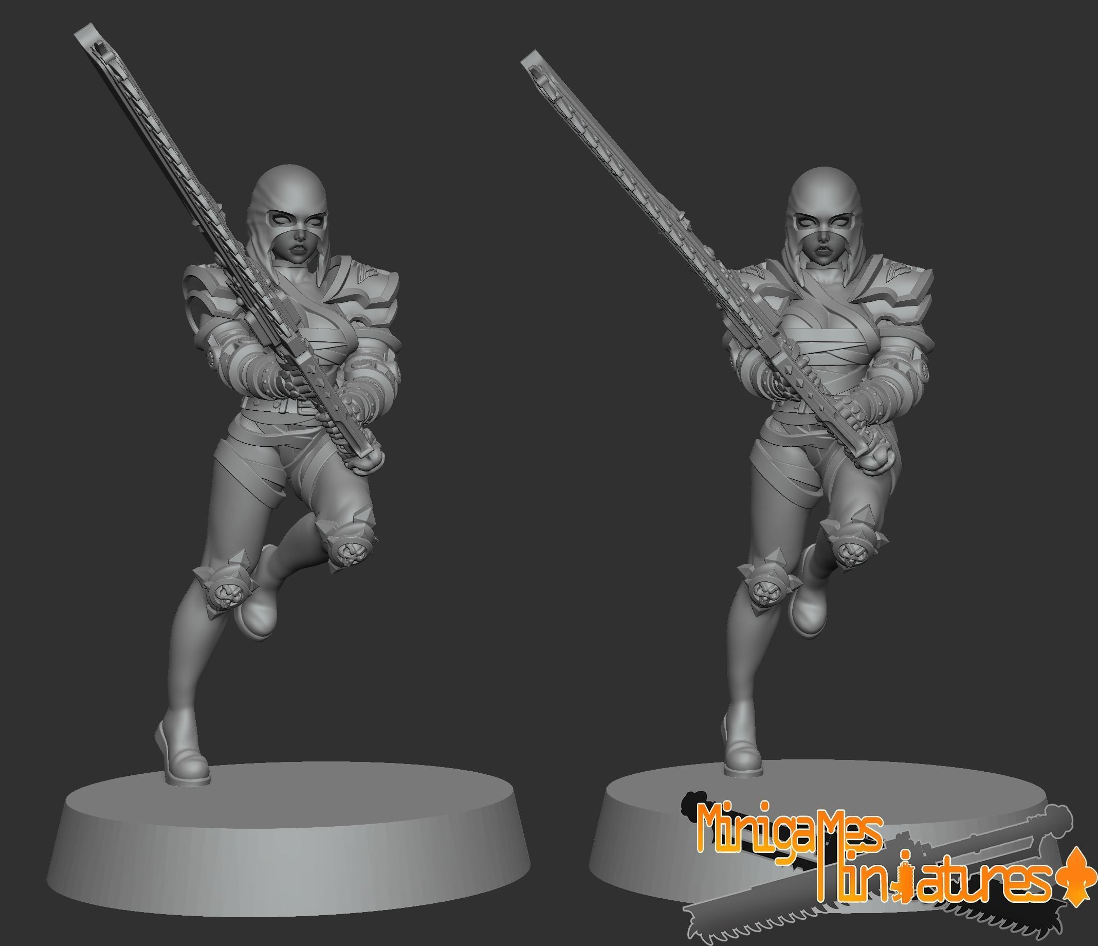 Space nuns anime figurines 3D print model_1