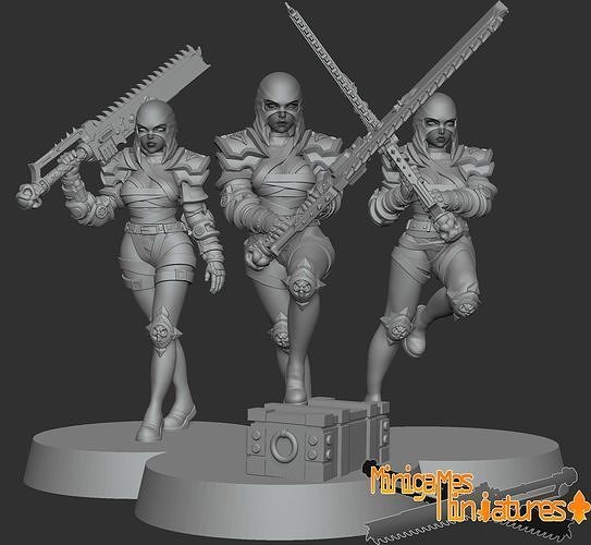 Space nuns anime figurines 3D print model