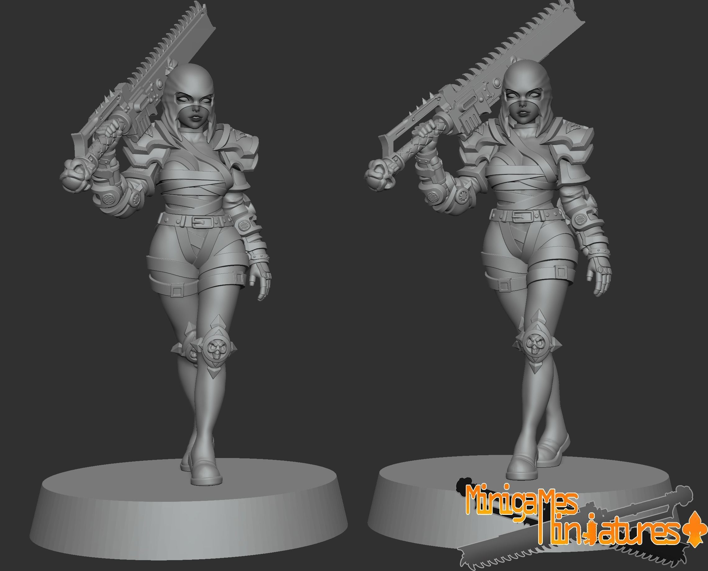 Space nuns anime figurines 3D print model_2