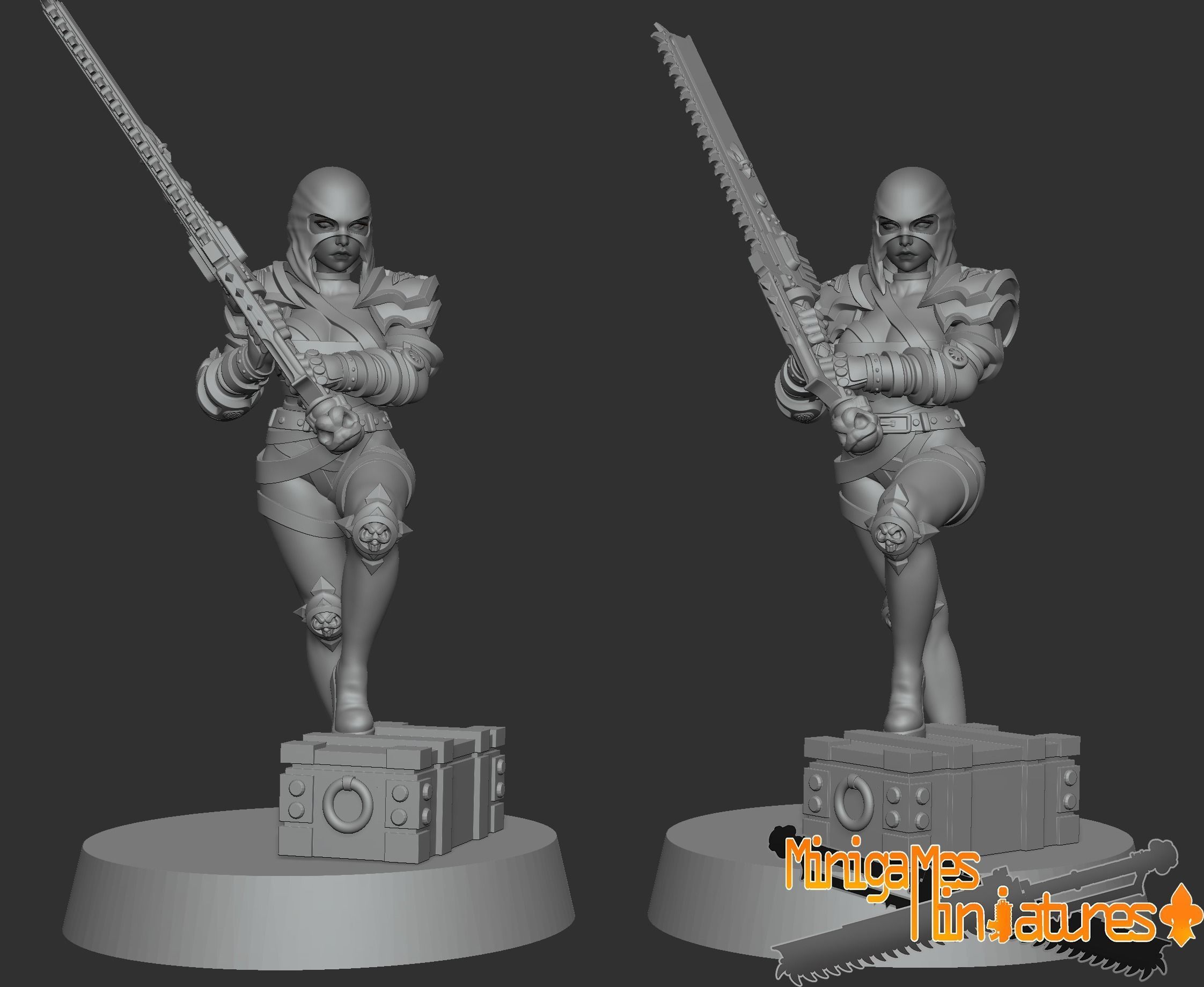 Space nuns anime figurines 3D print model_3