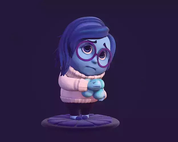 Sadness sculpture for 3d printing cartoon Inside out   3D print model