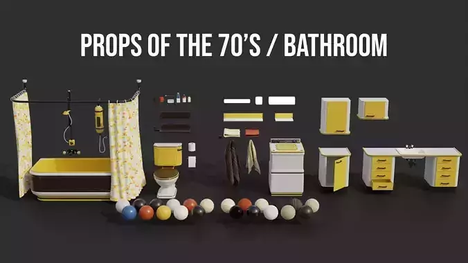 Props of The 70s - Bathroom Set