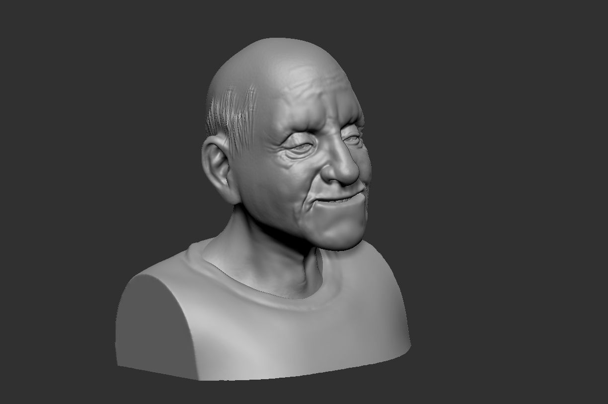 old man - Popeye -  grandfather BUST 3D print model_4