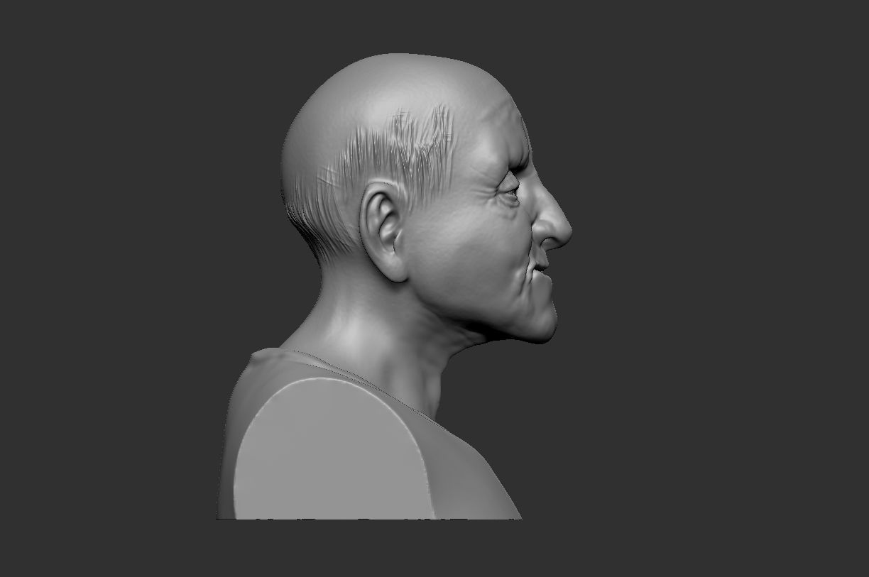 old man - Popeye -  grandfather BUST 3D print model_1