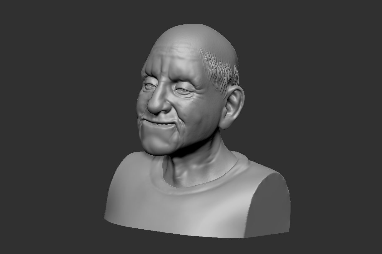 old man - Popeye -  grandfather BUST 3D print model_5