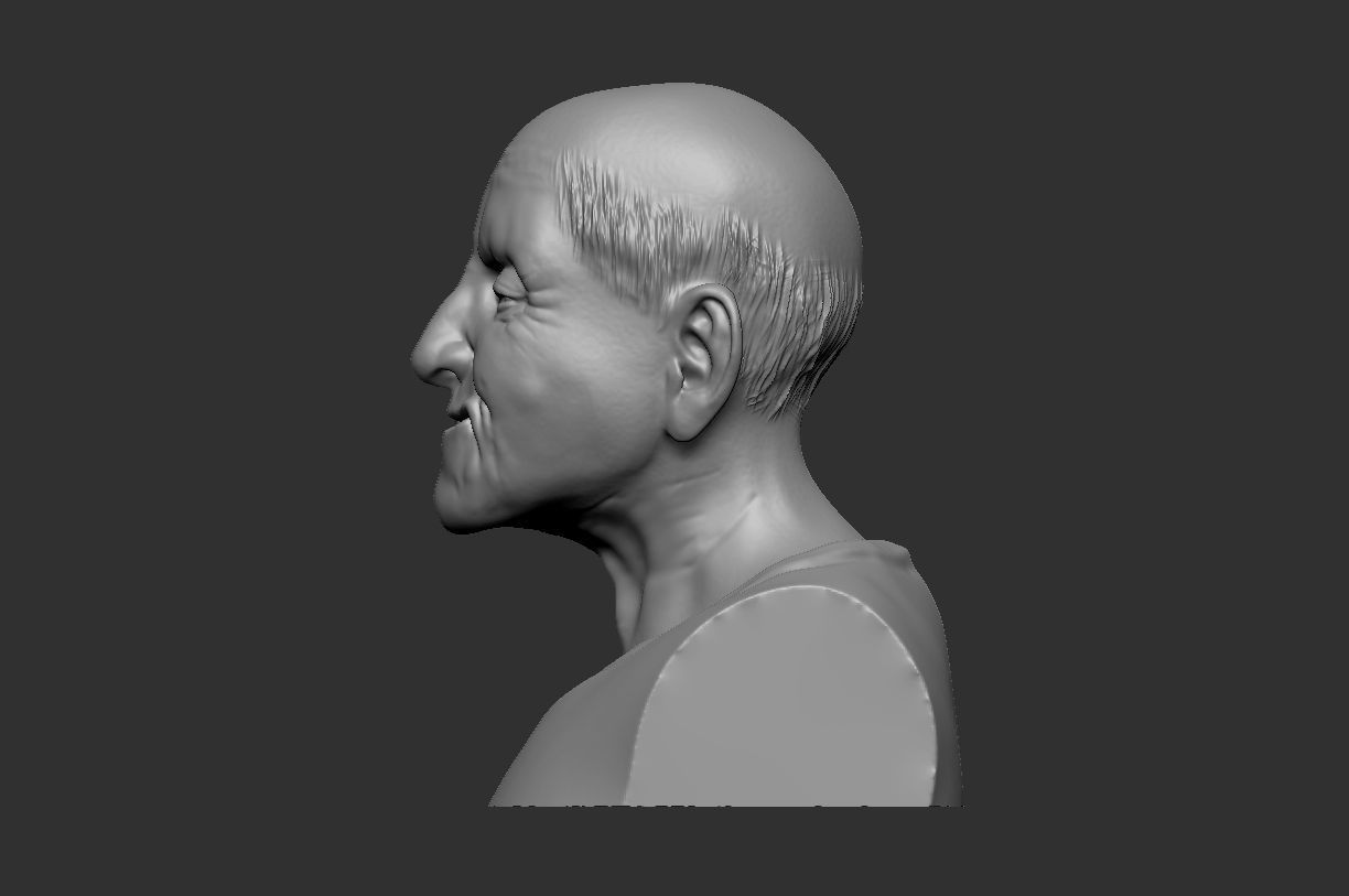 old man - Popeye -  grandfather BUST 3D print model_2