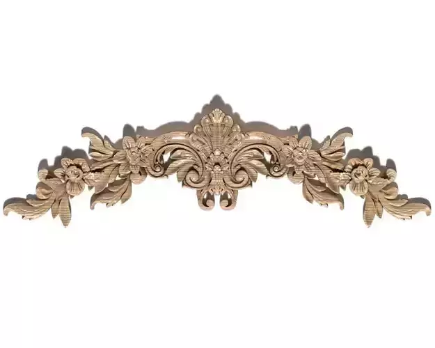 Cartouche-019 ornately carved decorative piece