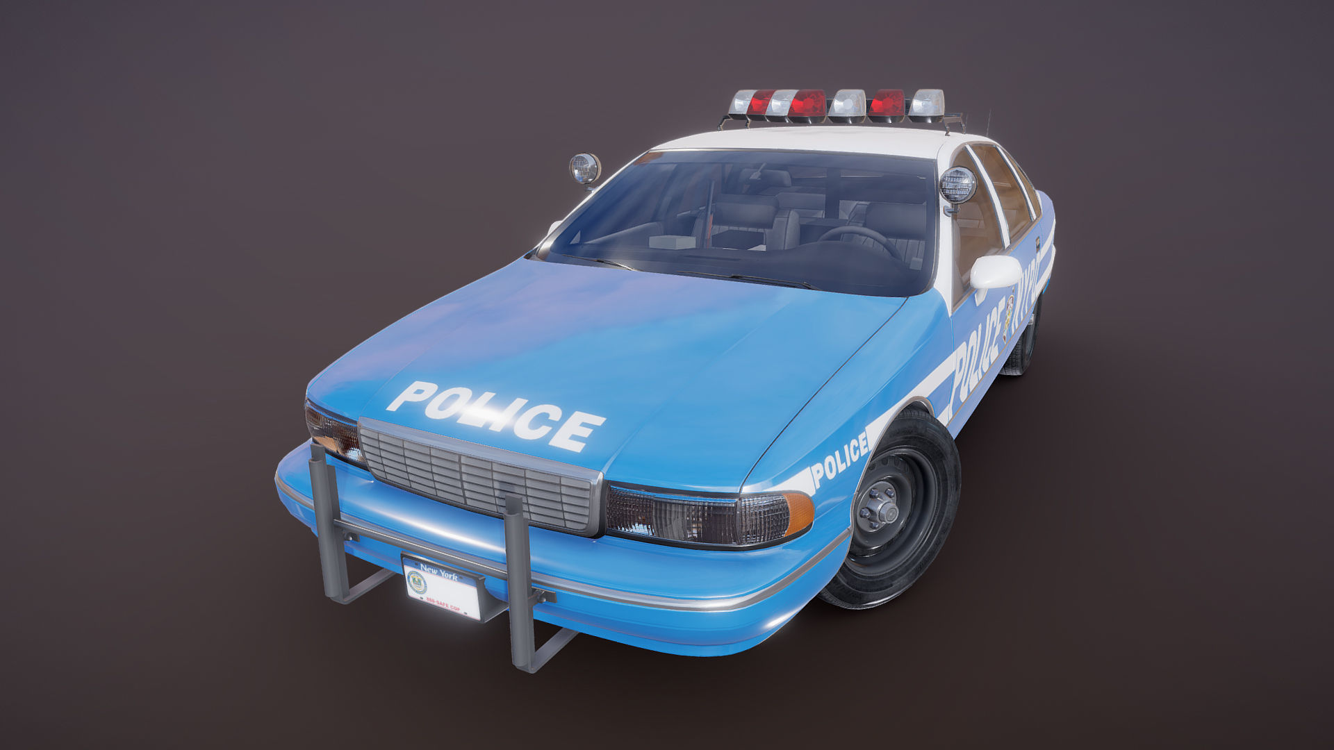 NYPD  police car Low-poly 3D model_25