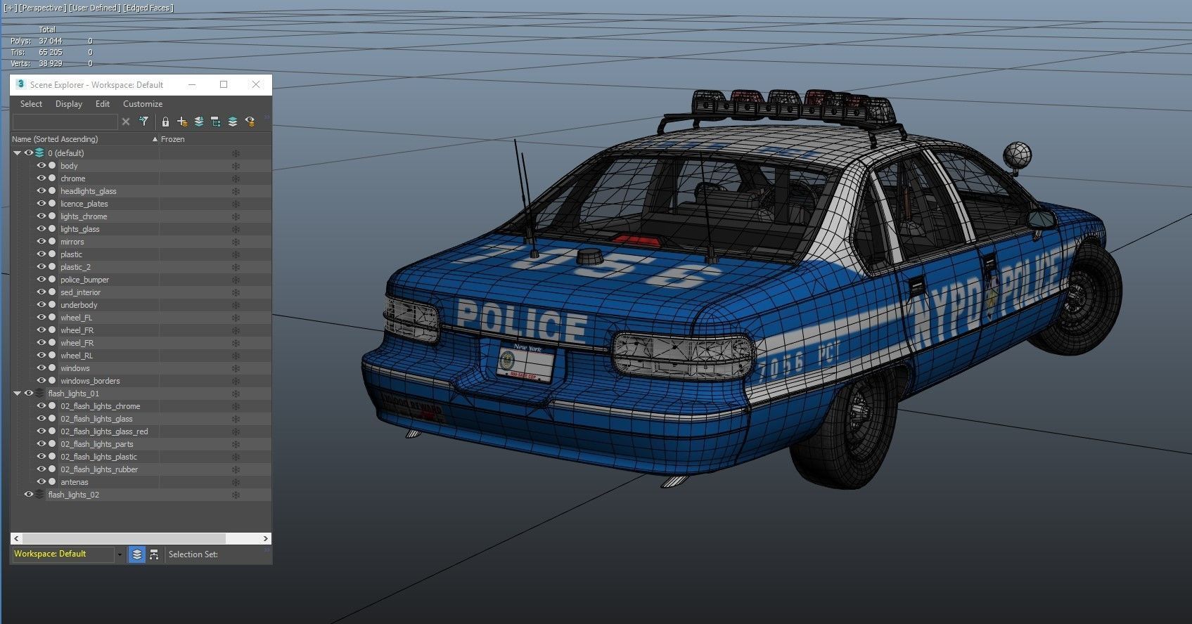 NYPD  police car Low-poly 3D model_36