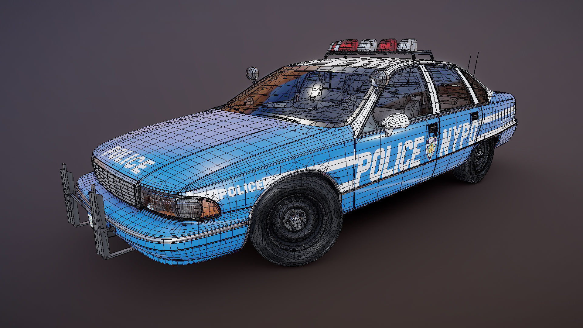NYPD  police car Low-poly 3D model_26