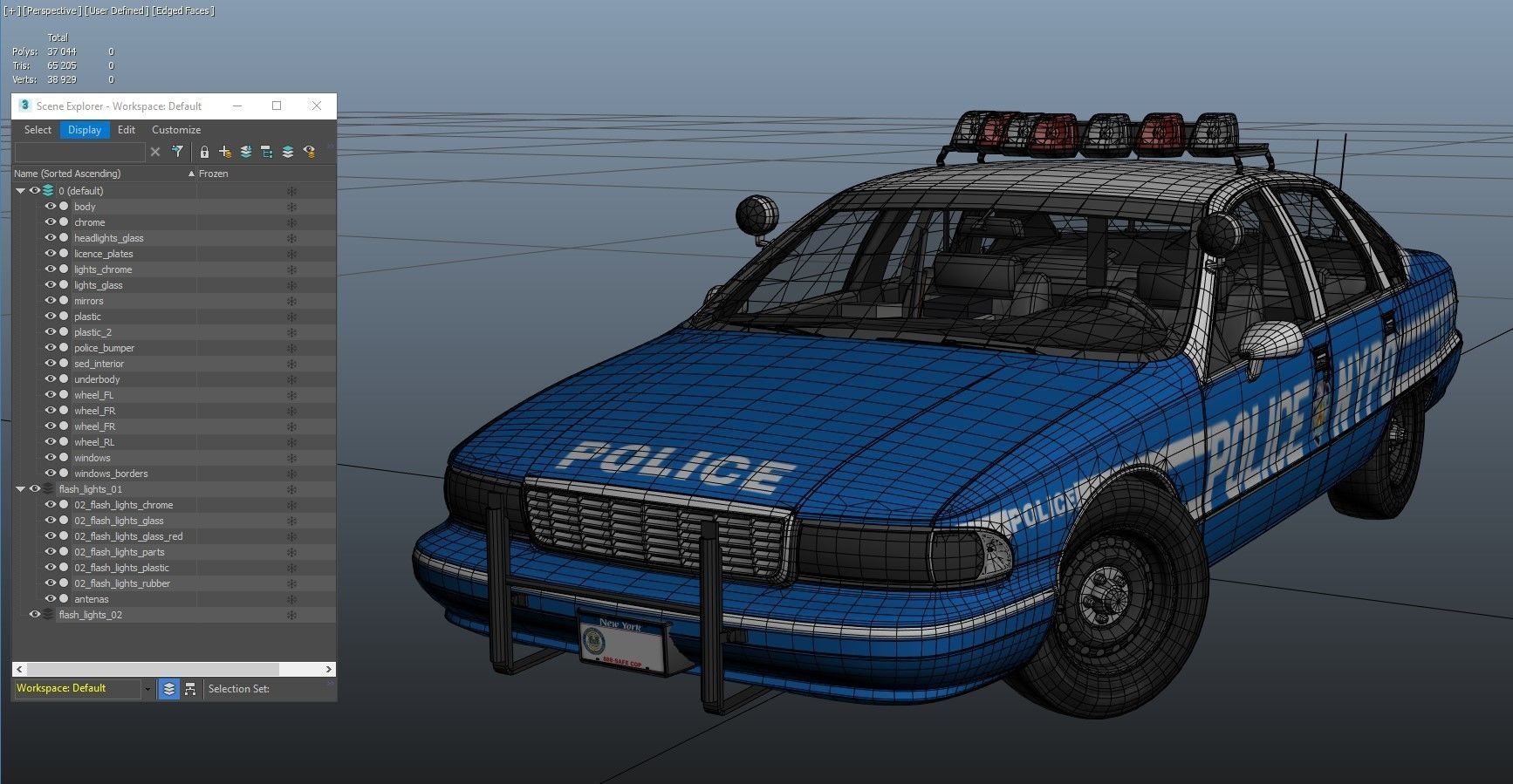 NYPD  police car Low-poly 3D model_35