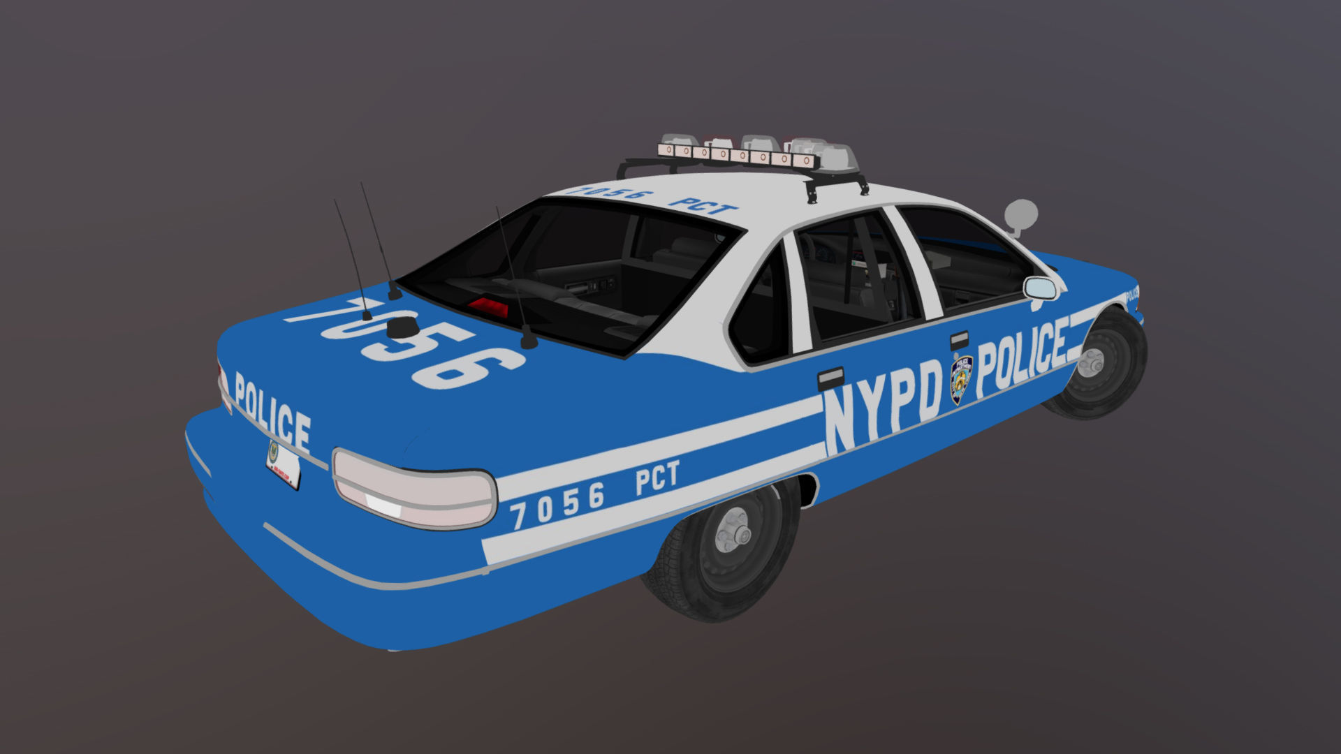 NYPD  police car Low-poly 3D model_34