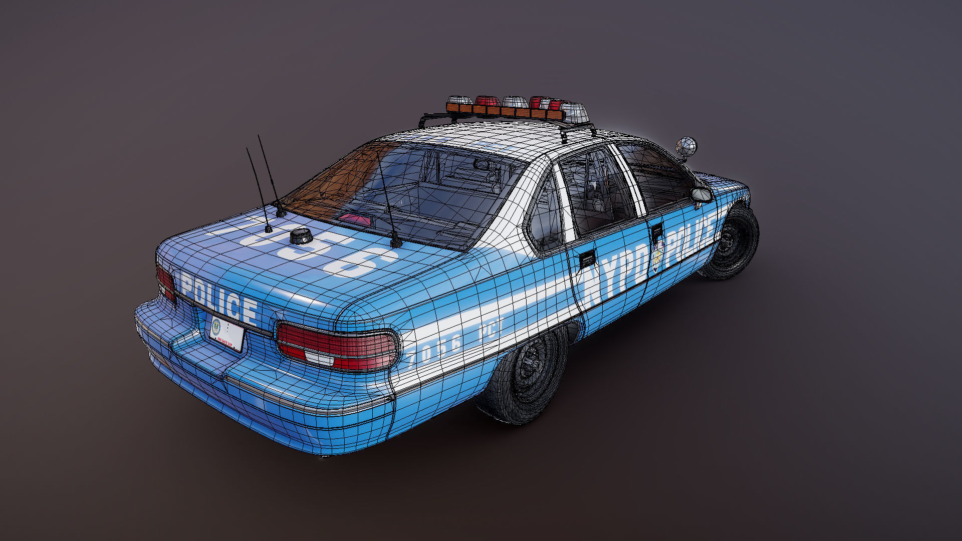 NYPD  police car Low-poly 3D model_27