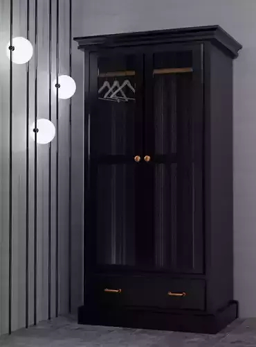 Gothic closet with lamp