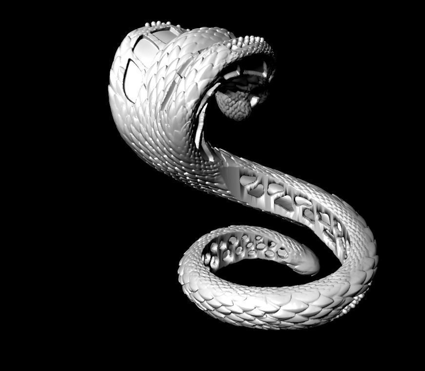 snake ring 3D print model_2
