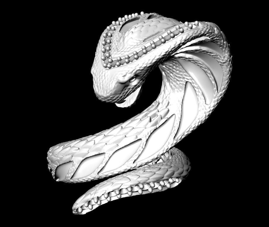 snake ring 3D print model_3