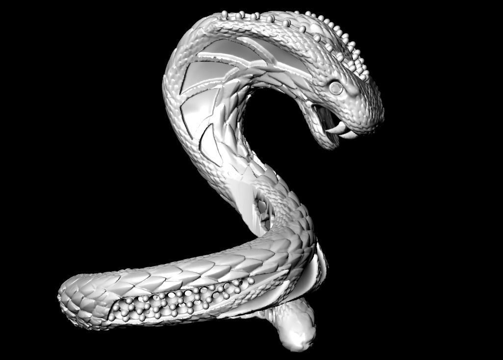 snake ring 3D print model_1