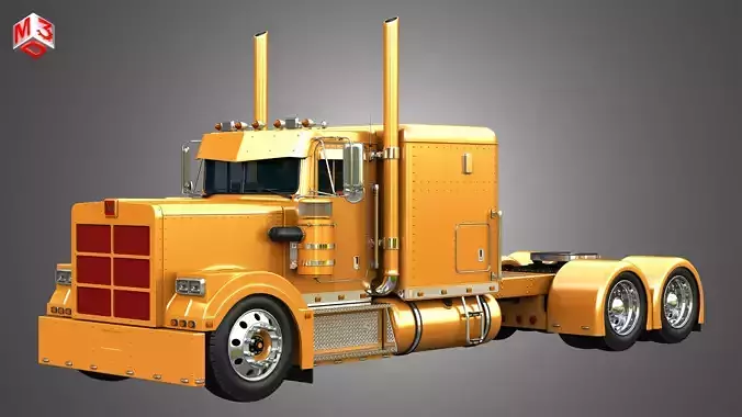 57P Semi Truck - Low Roof Sleeper Truck - Custom Version 3D model