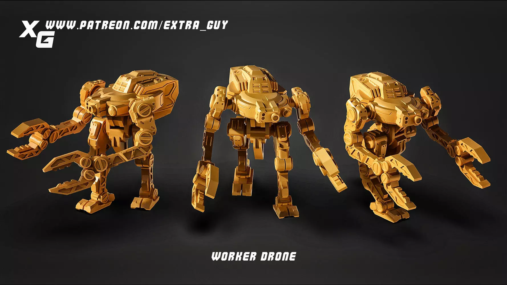 Worker Drone 50mm Base 3D print model_0