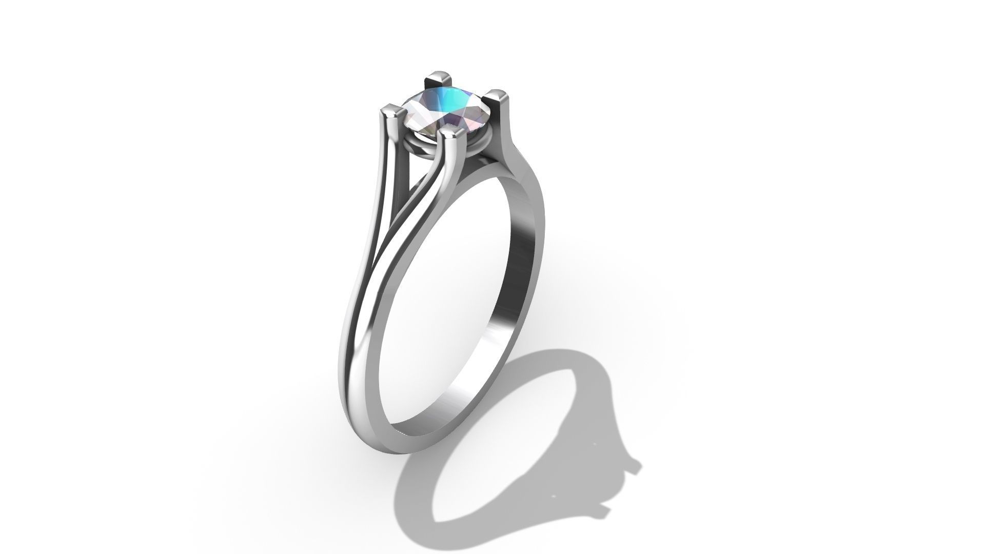 Solitaire Ring -Saphire-Ruby-Diamond 3D print model_6