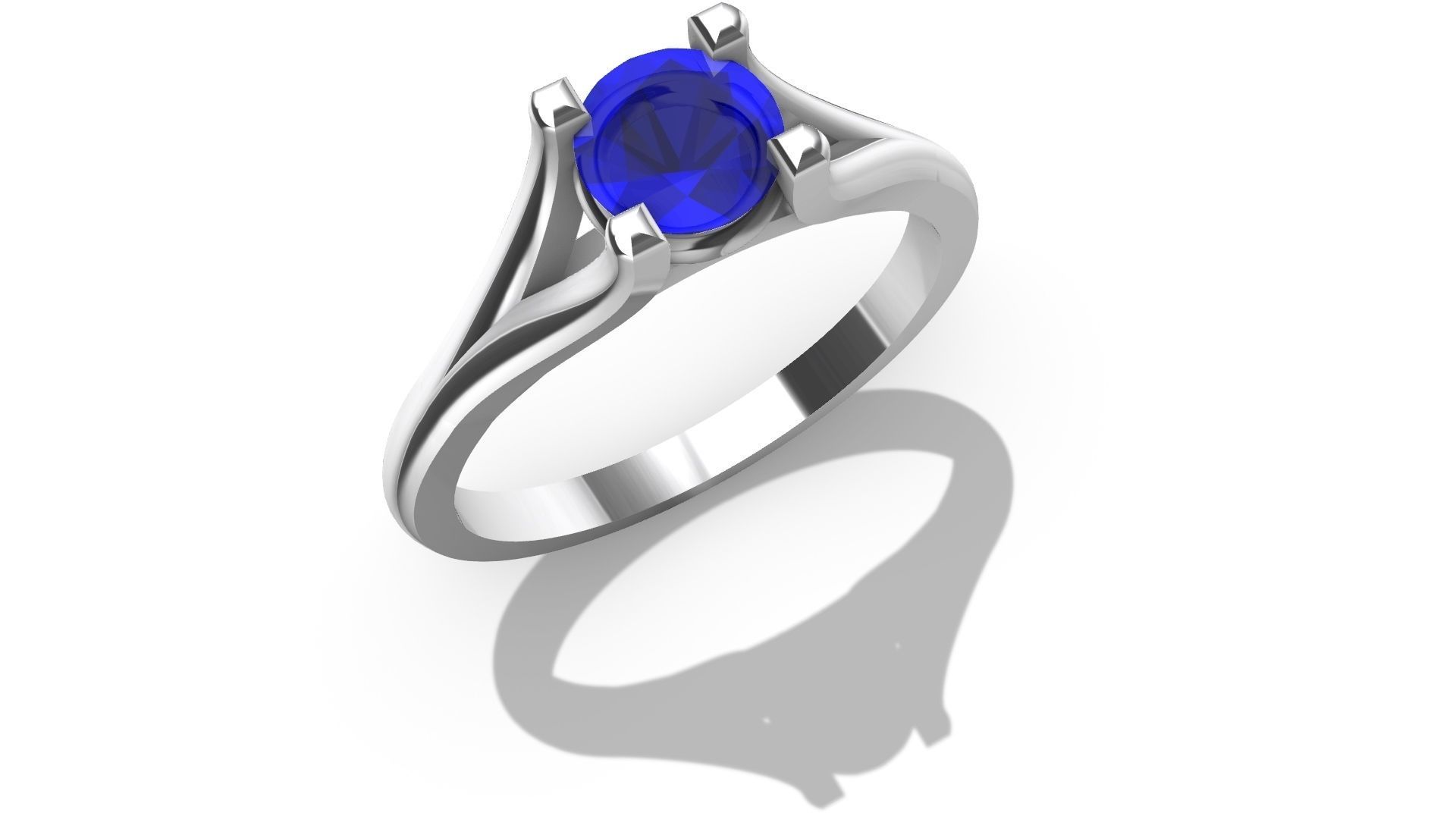 Solitaire Ring -Saphire-Ruby-Diamond 3D print model_2