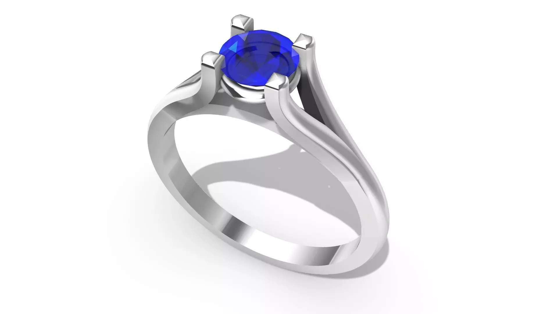 Solitaire Ring -Saphire-Ruby-Diamond 3D print model_0