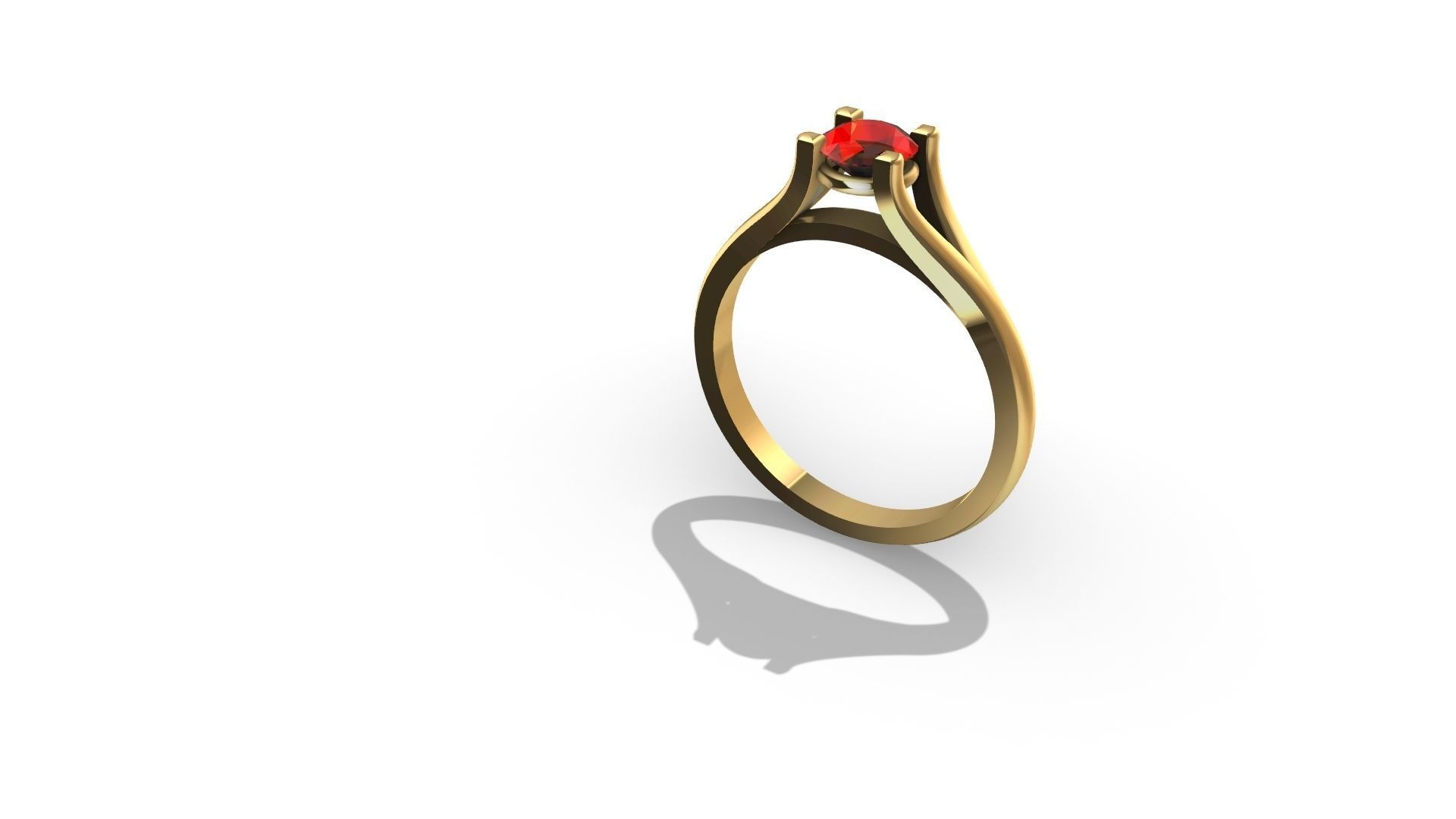 Solitaire Ring -Saphire-Ruby-Diamond 3D print model_9