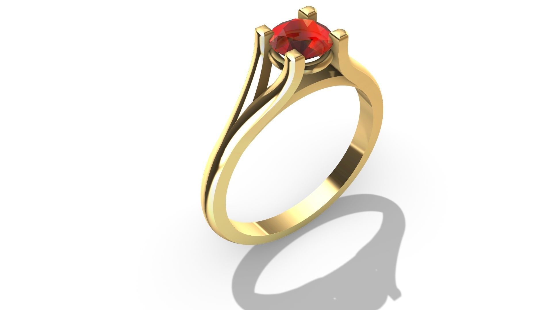 Solitaire Ring -Saphire-Ruby-Diamond 3D print model_10