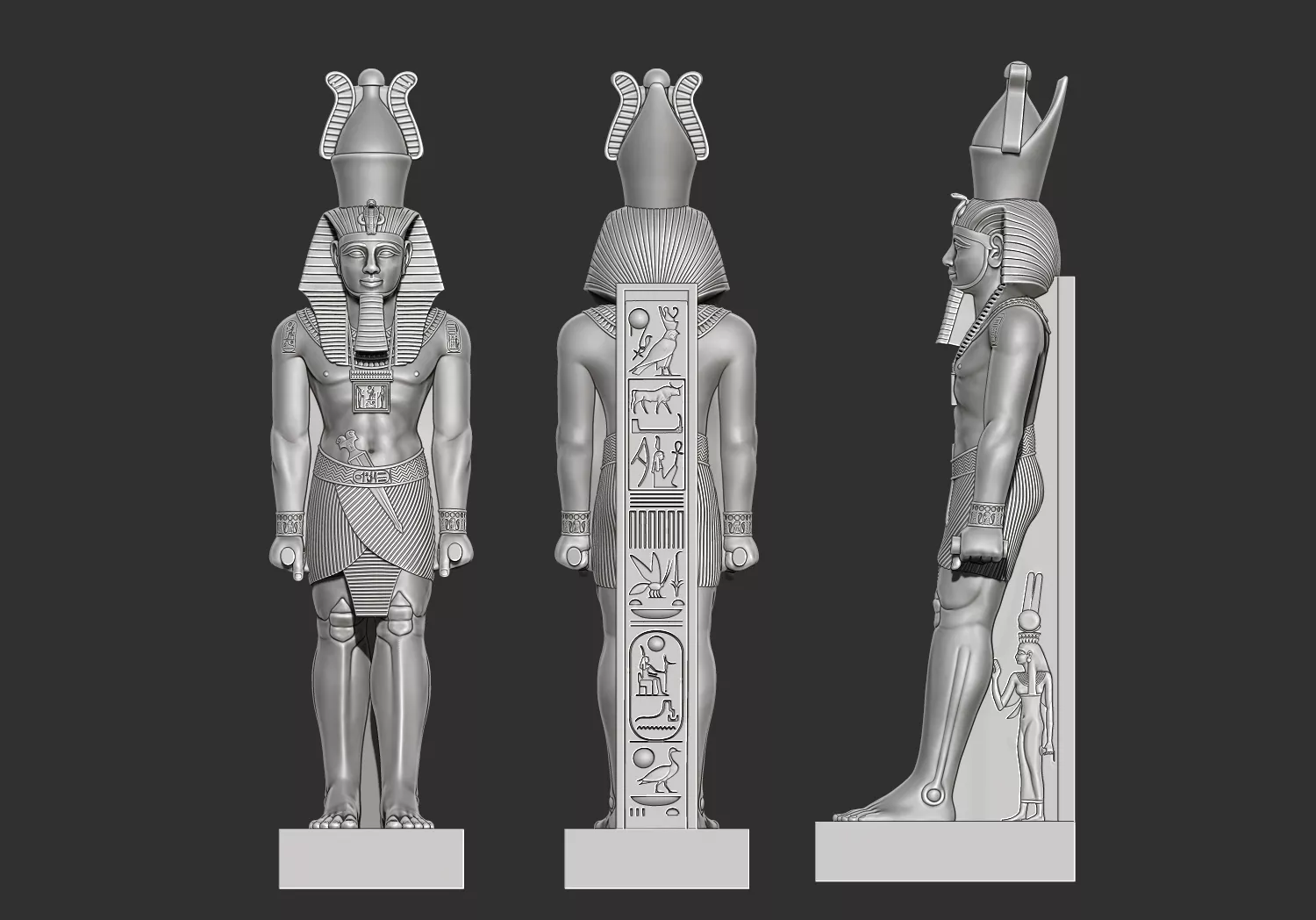 Egyptian King Pharaoh Ramesses Ramses statue STL 3D model 3D print model