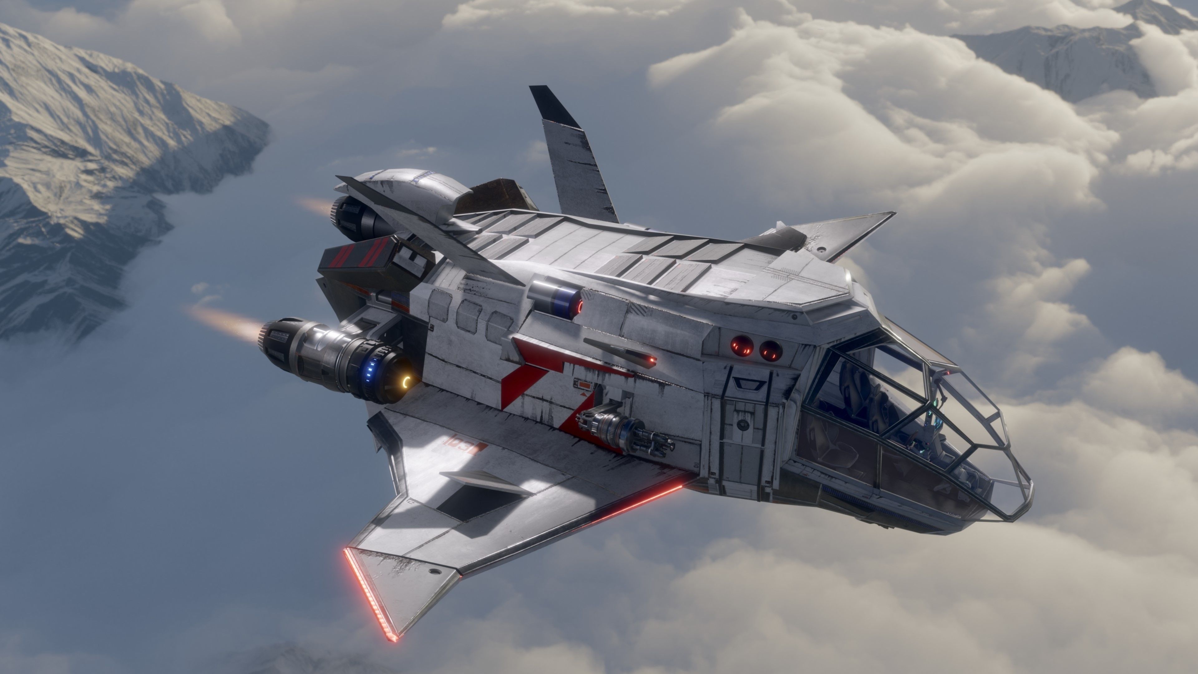 Space Ship - Rigged - Fully Textured - include inside Low-poly 3D model_2