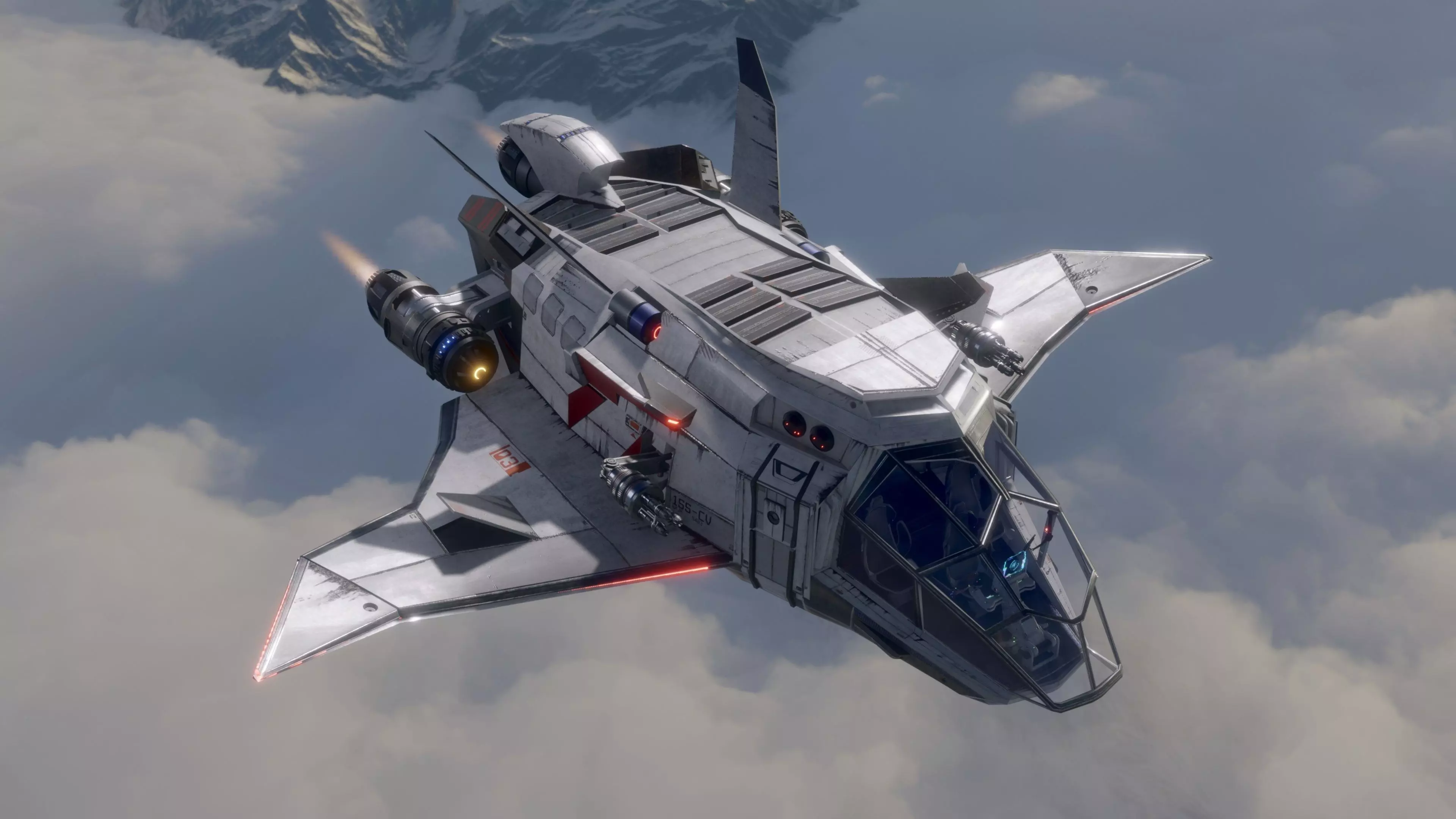 Space Ship - Rigged - Fully Textured - include inside Low-poly 3D model_0