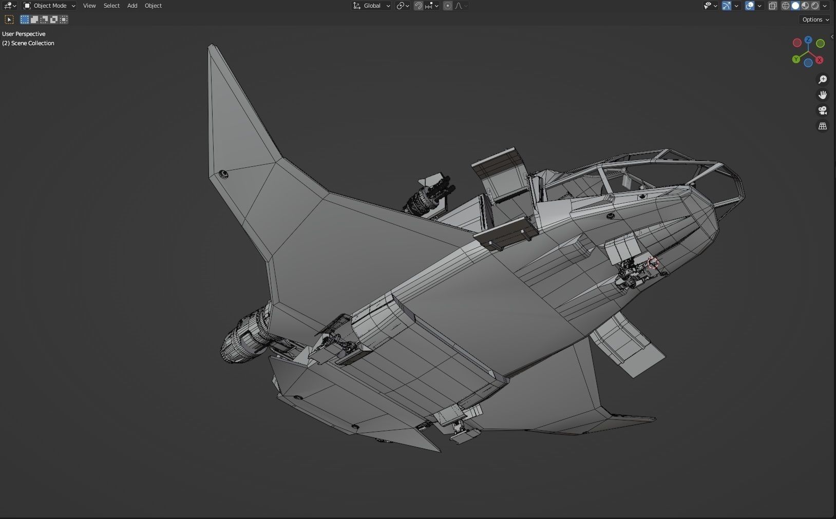 Space Ship - Rigged - Fully Textured - include inside Low-poly 3D model_31