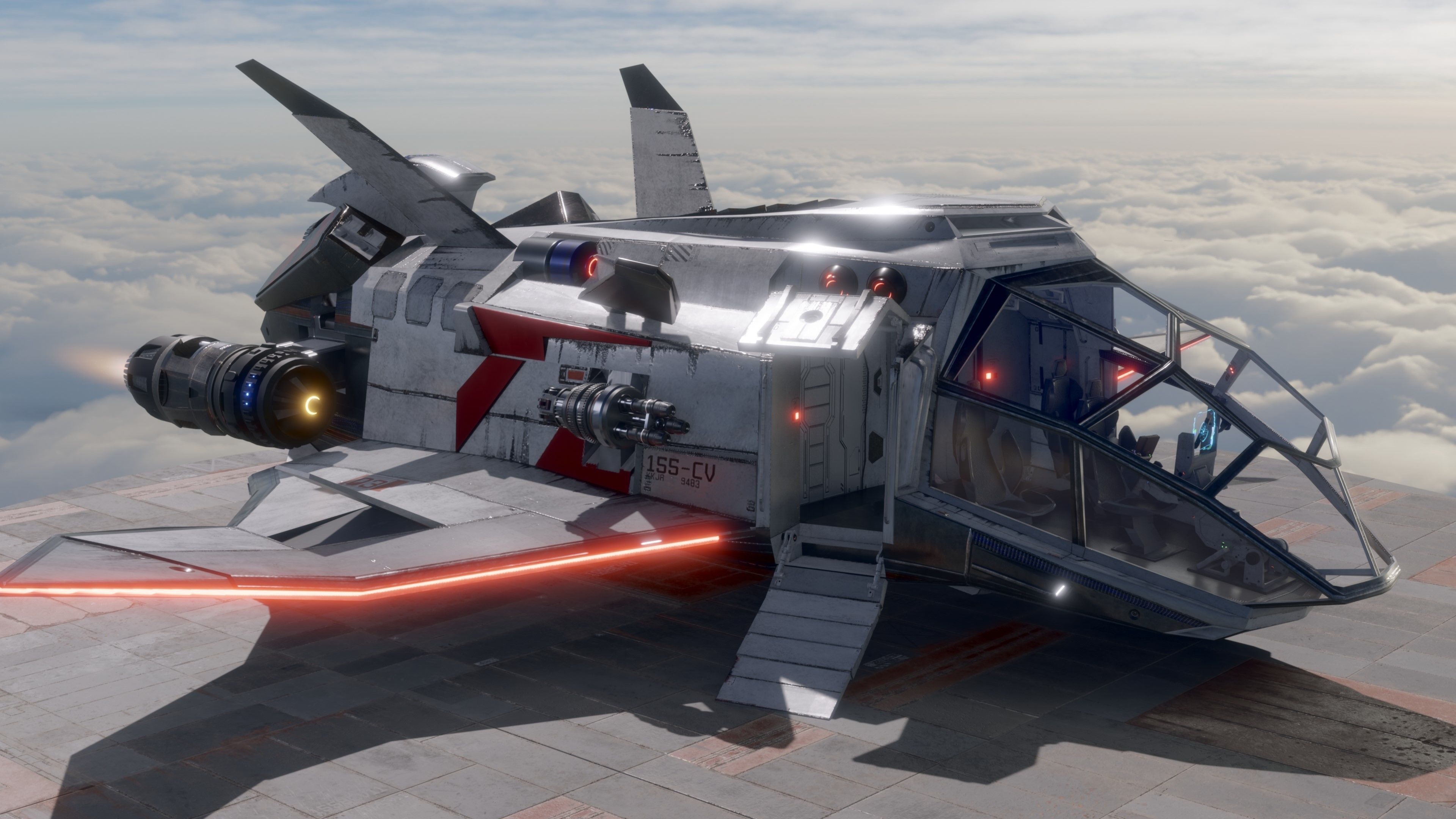 Space Ship - Rigged - Fully Textured - include inside Low-poly 3D model_19