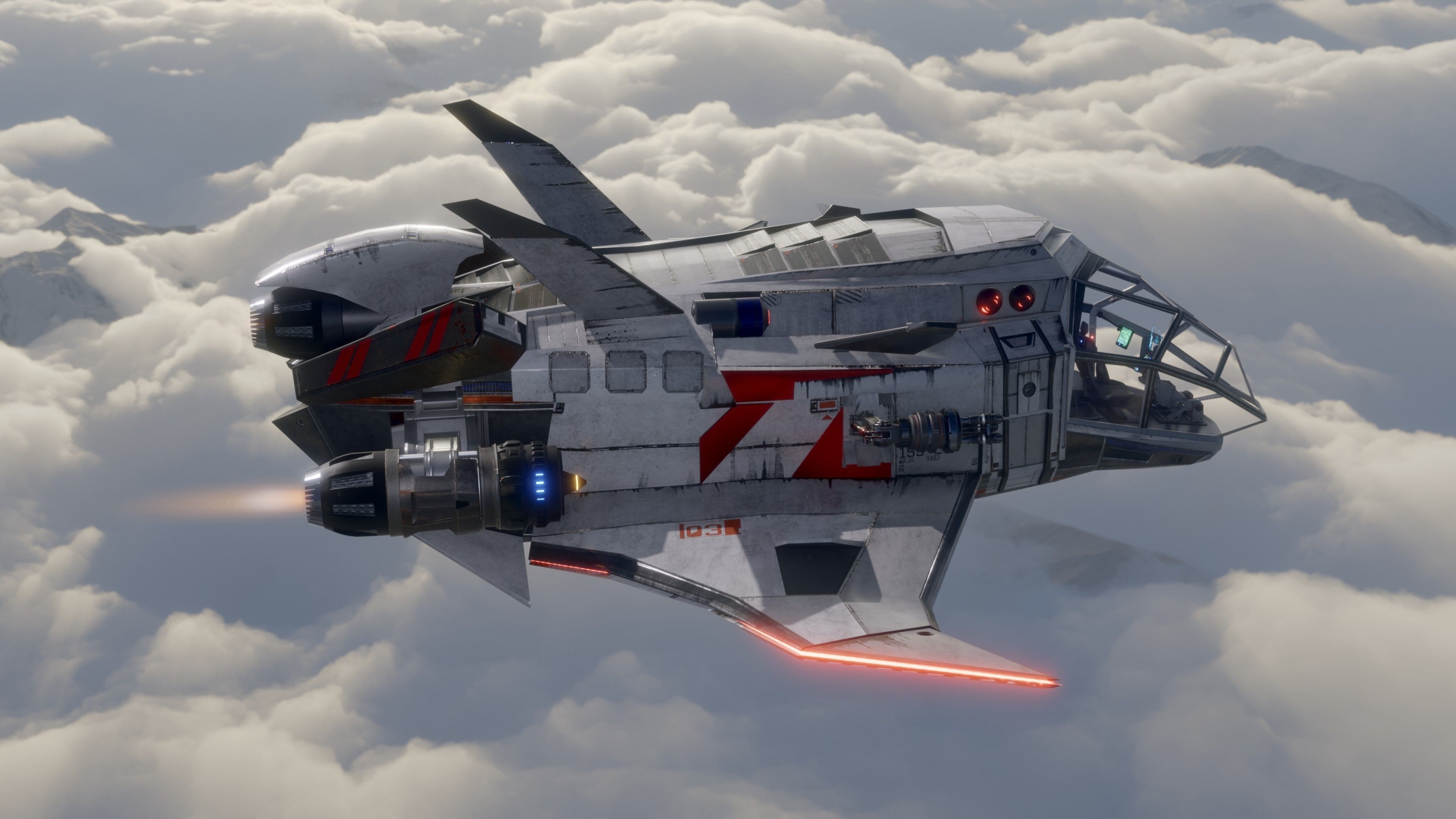 Space Ship - Rigged - Fully Textured - include inside Low-poly 3D model_3