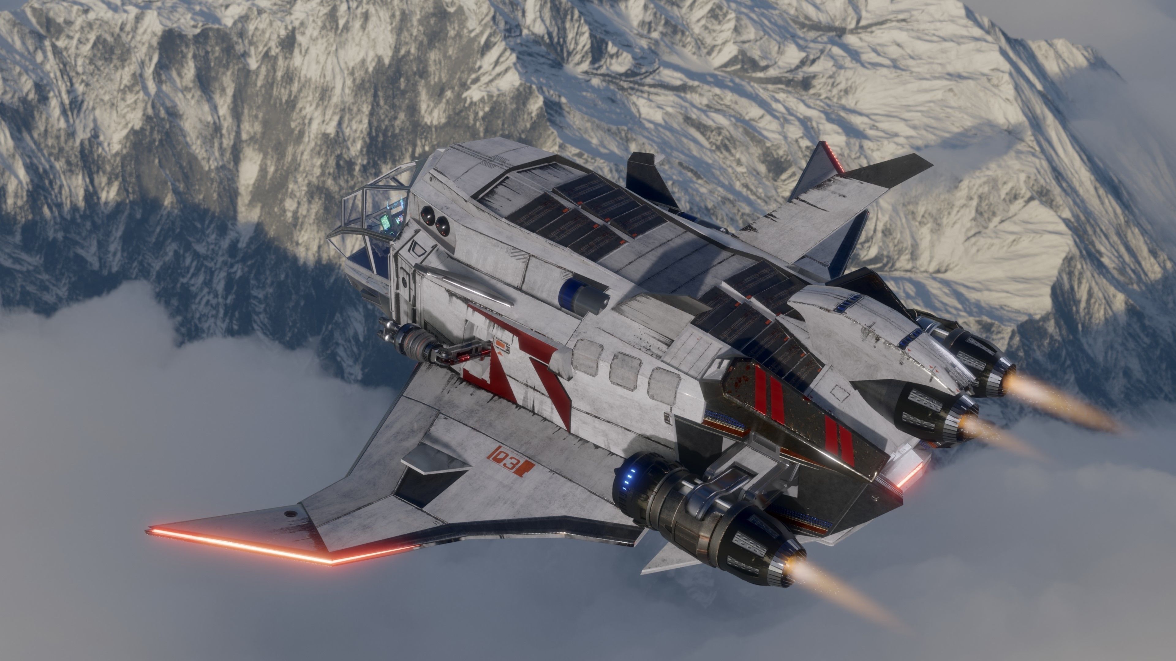 Space Ship - Rigged - Fully Textured - include inside Low-poly 3D model_7