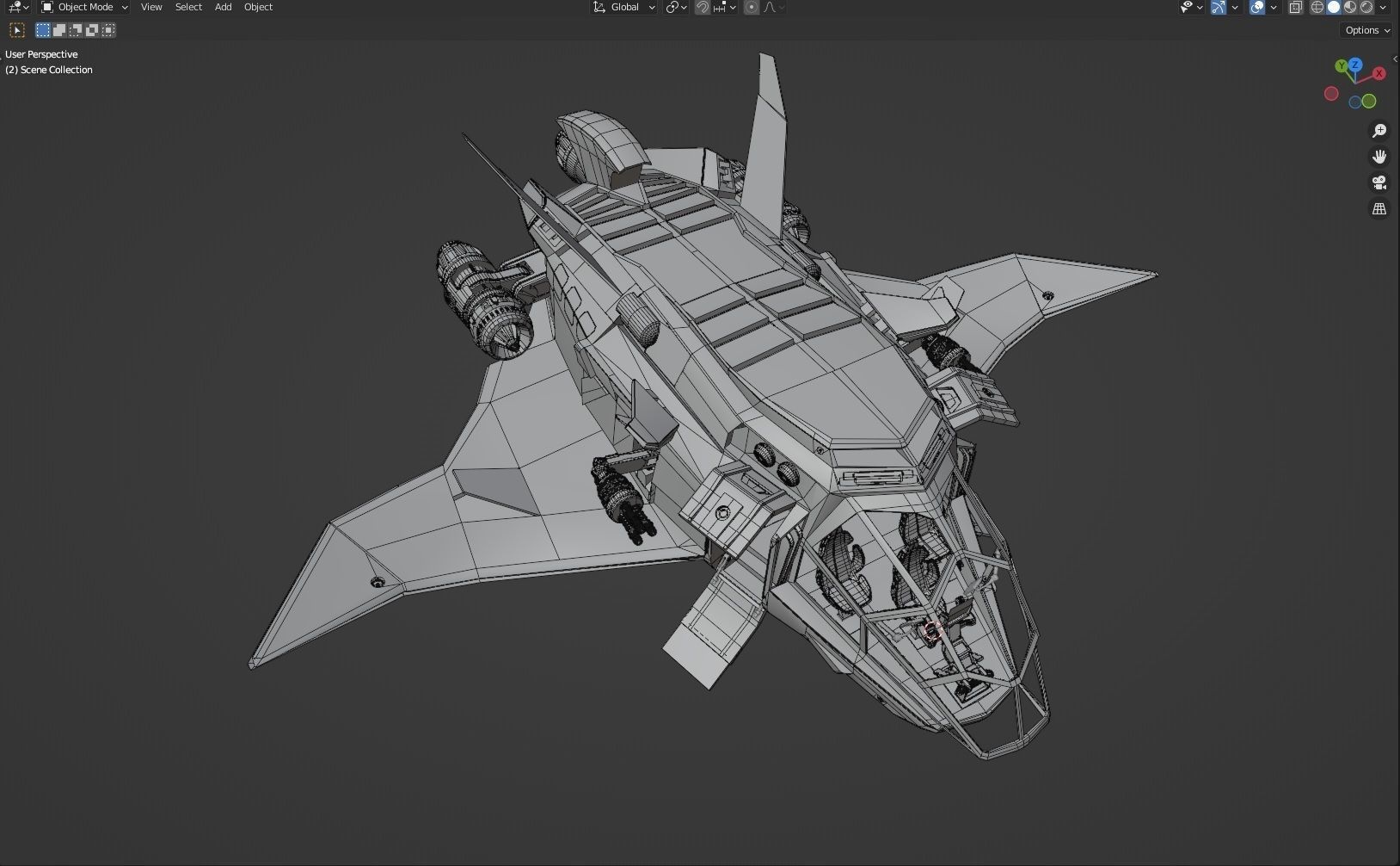 Space Ship - Rigged - Fully Textured - include inside Low-poly 3D model_30