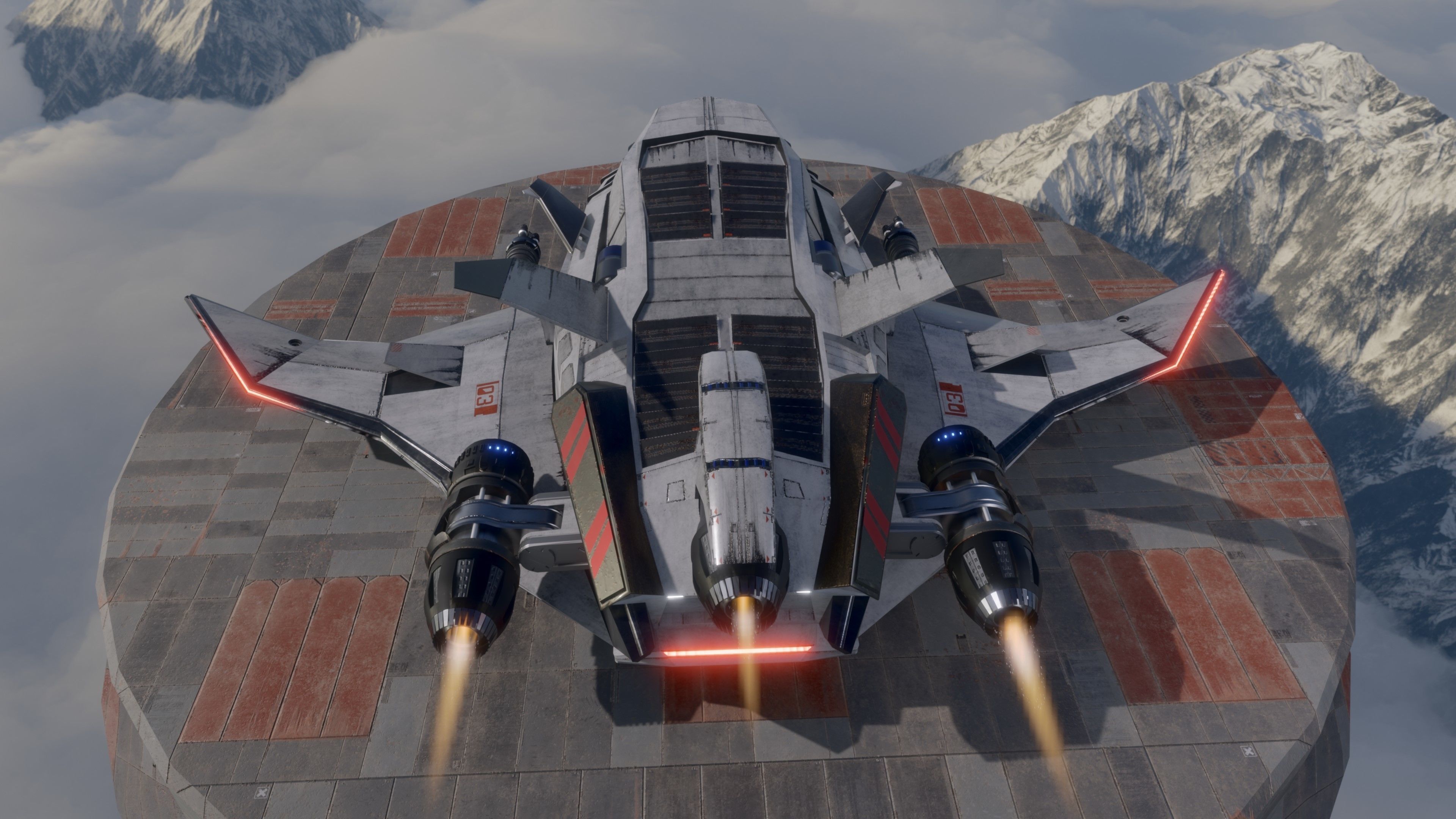 Space Ship - Rigged - Fully Textured - include inside Low-poly 3D model_17