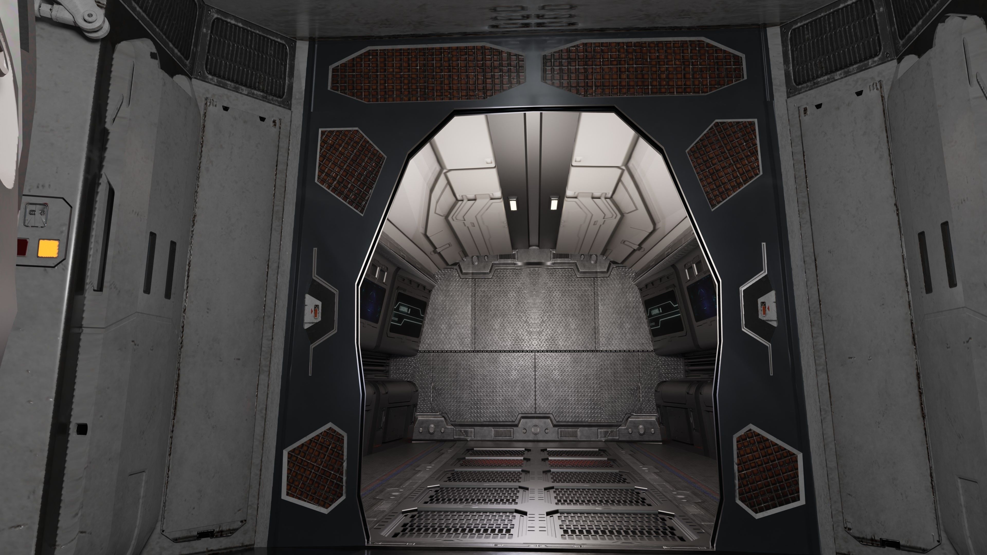 Space Ship - Rigged - Fully Textured - include inside Low-poly 3D model_11