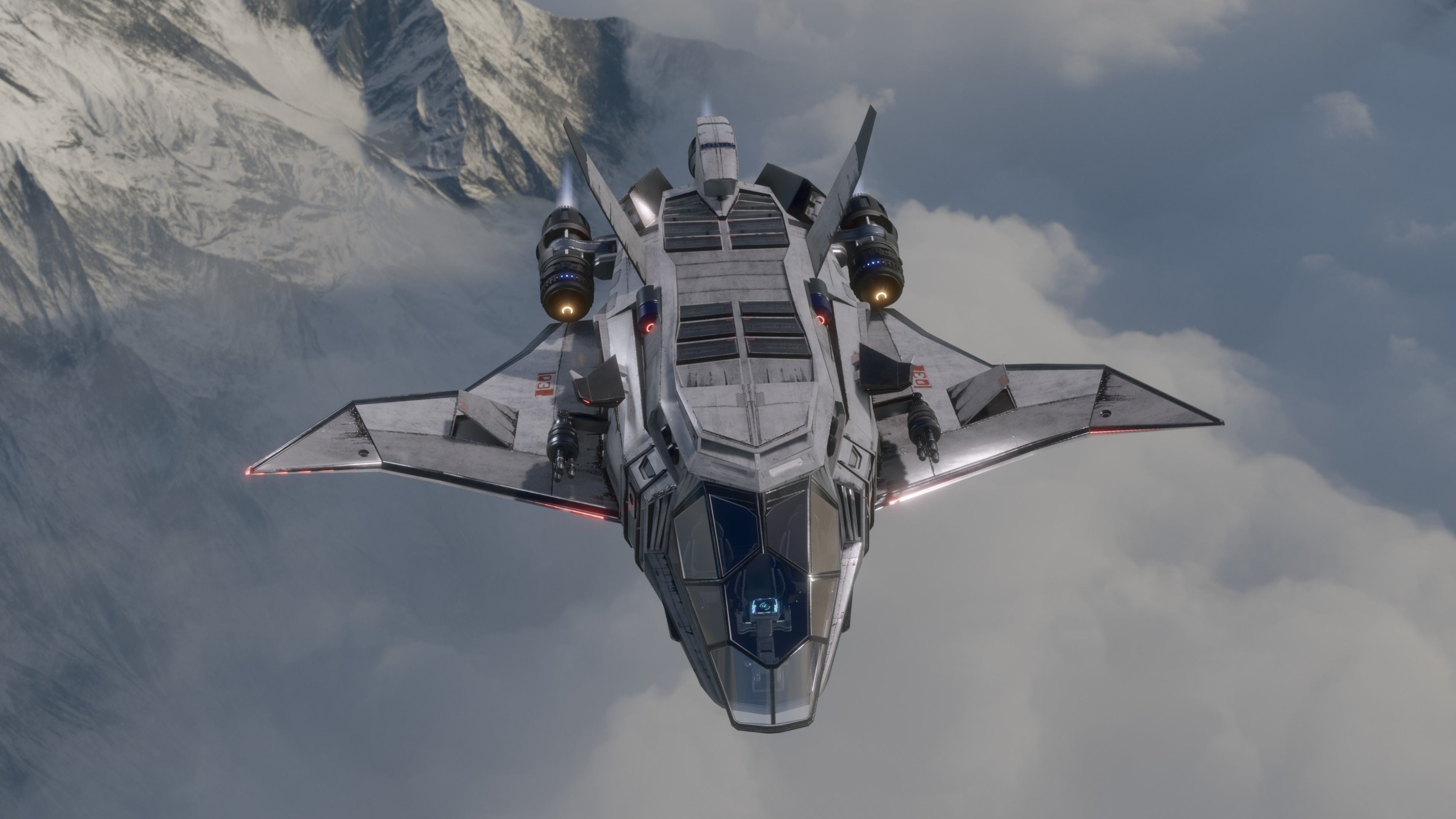 Space Ship - Rigged - Fully Textured - include inside Low-poly 3D model_5