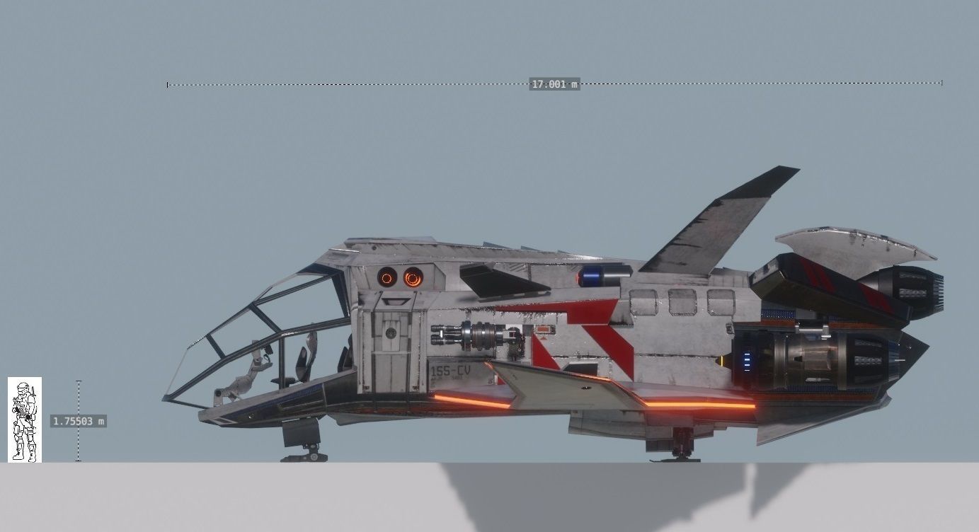 Space Ship - Rigged - Fully Textured - include inside Low-poly 3D model_32