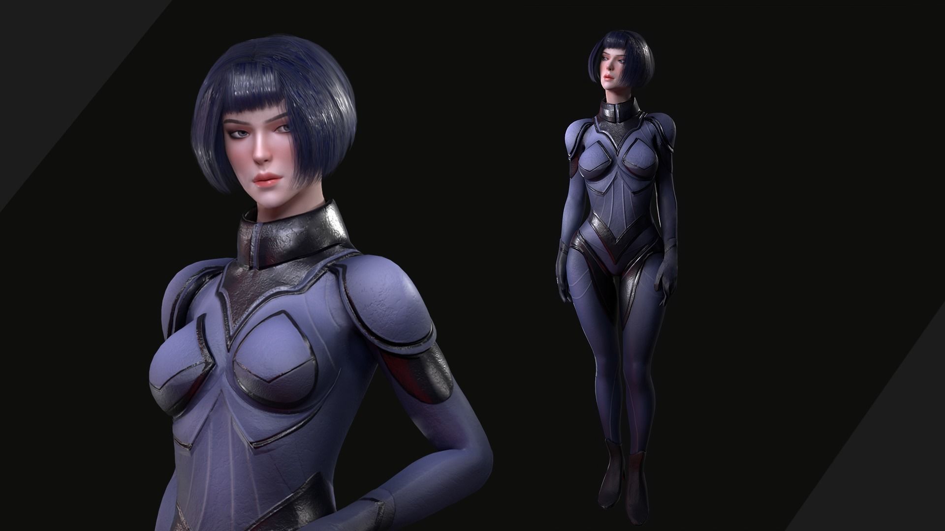 Spy Girl - Game Ready  Low-poly 3D model_3