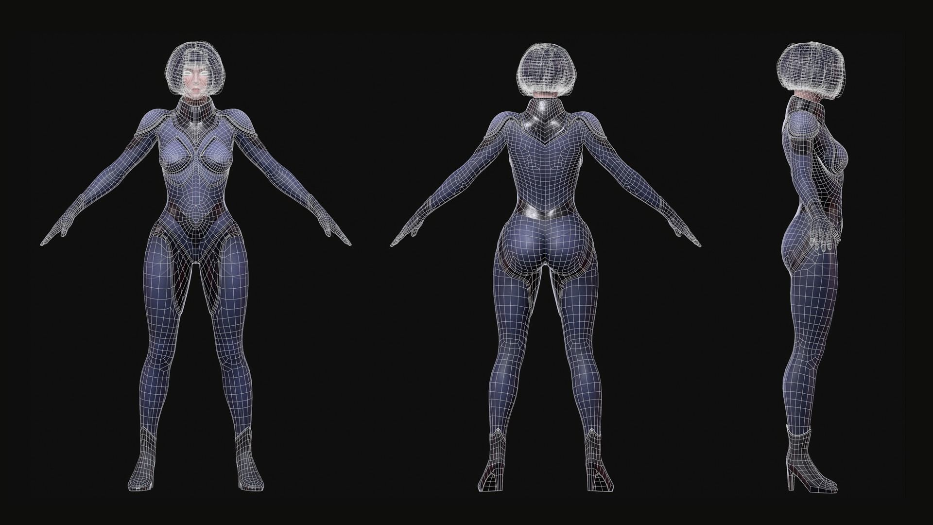 Spy Girl - Game Ready  Low-poly 3D model_5