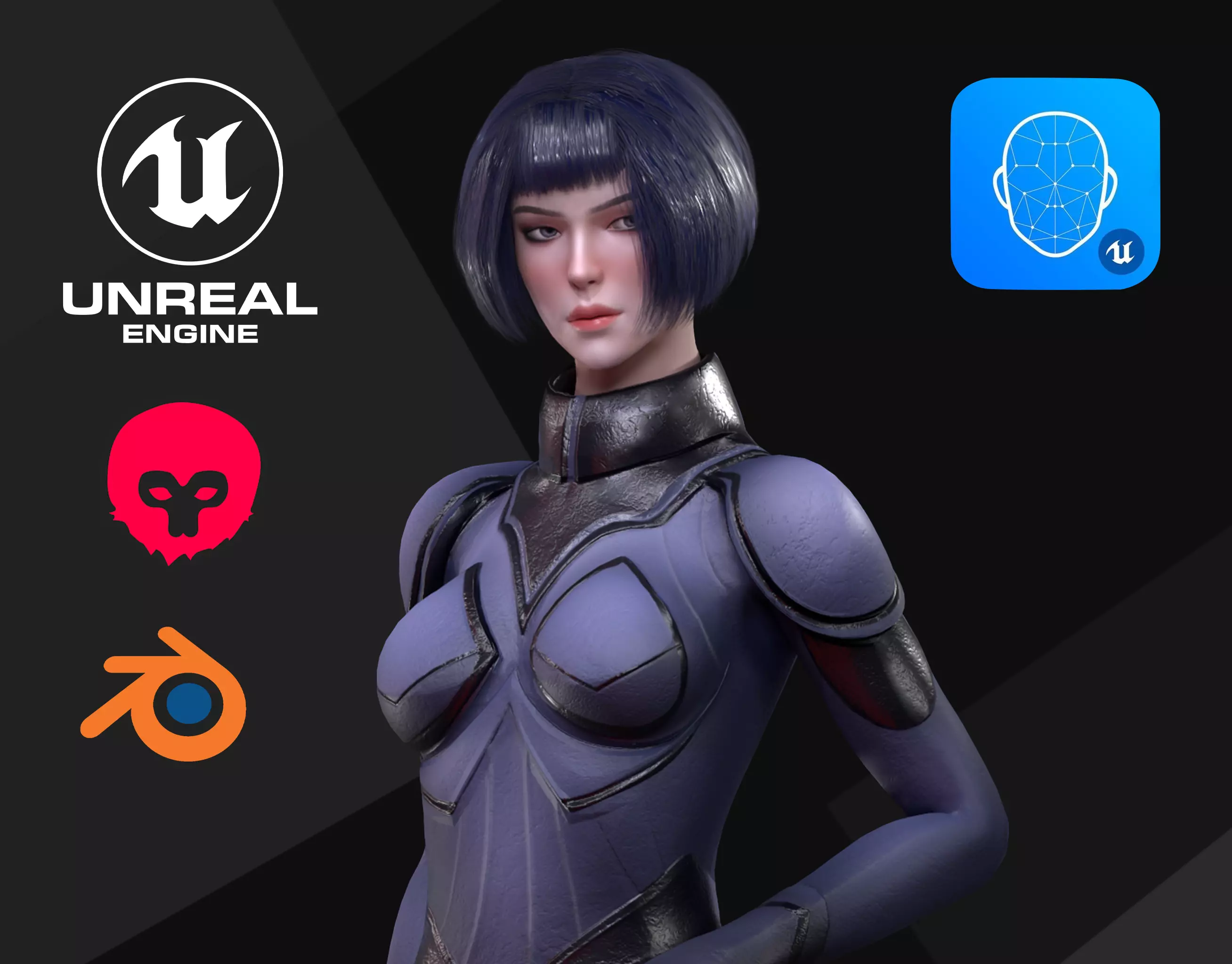 Spy Girl - Game Ready  Low-poly 3D model_0