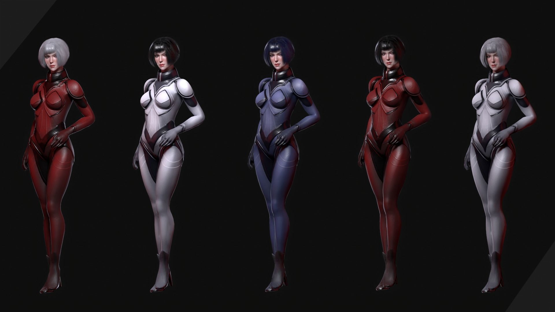 Spy Girl - Game Ready  Low-poly 3D model_6