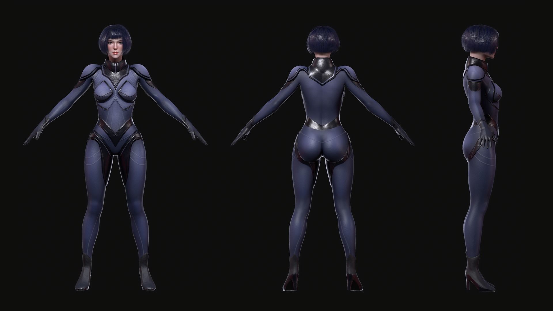 Spy Girl - Game Ready  Low-poly 3D model_4