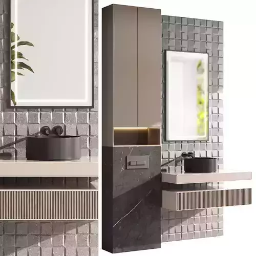 Bathroom furniture by inbani faucet set 13 Low-poly 3D model
