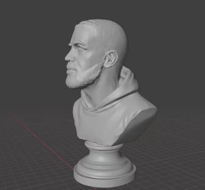 Drake bust  3D print model_9