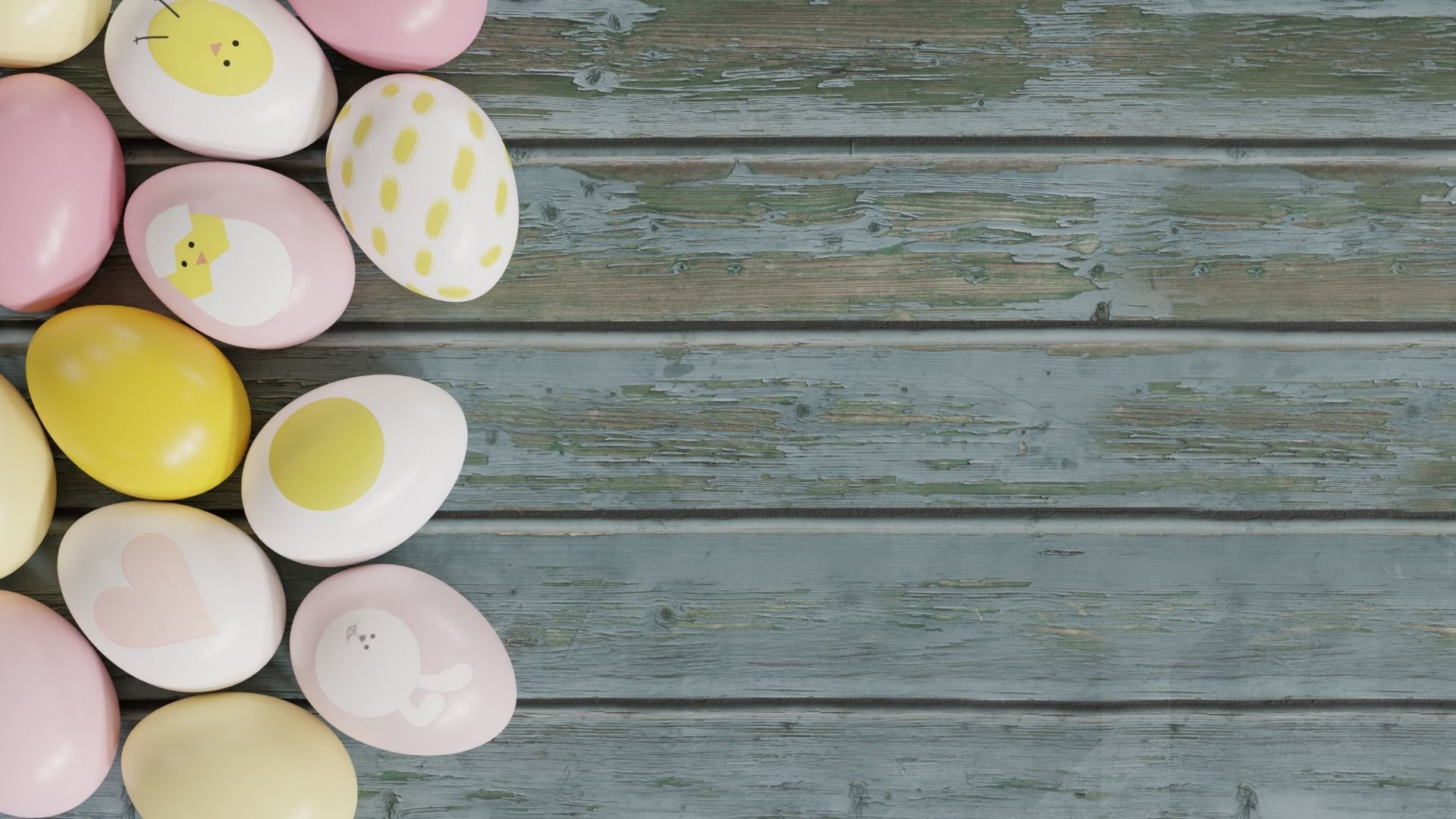 Cute Easter Eggs with Watercolor Print 3D model_8